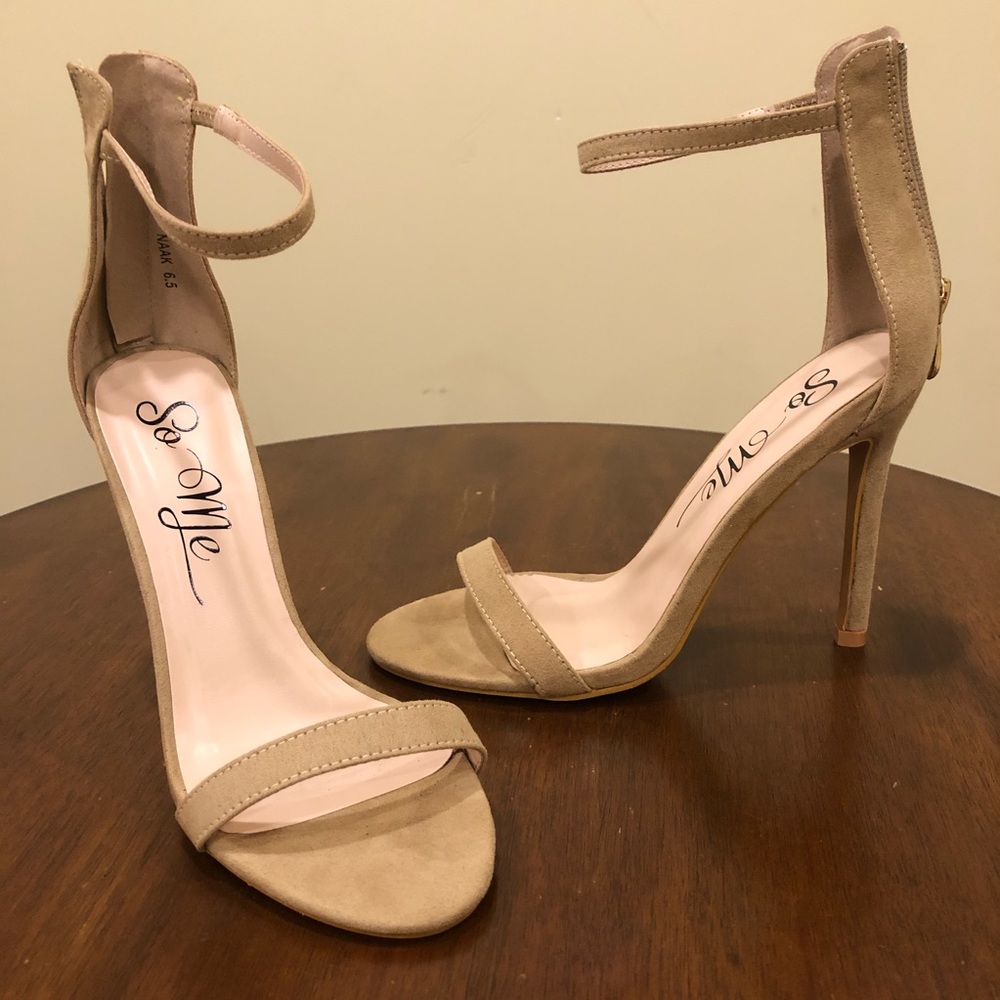 NEW So Me Nude Sandals 4” Heels - Picture 5 of 10